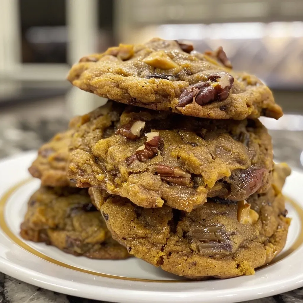Close-up of golden-brown acorn squash cookies with a soft texture.