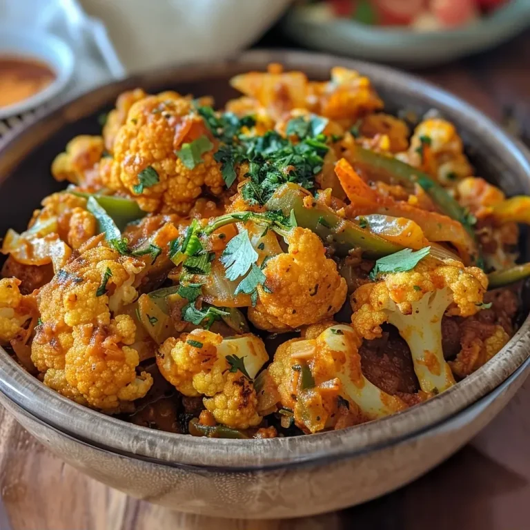 ['Close-up view of a delicious bowl of Cauliflower Curry, showcasing vibrant colors and textures.', 'A side perspective of juicy Cauliflower Curry in a bowl, highlighting its rich, golden hue and fresh ingredients.', 'Detailed close-up of Cauliflower Curry, featuring chunks of cauliflower and spices, beautifully plated.', 'Artistic shot of Cauliflower Curry in a bowl, garnished with coriander leaves, emphasizing its appetizing appearance.']