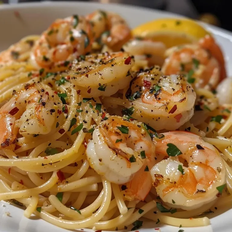 ['Close-up of a delicious plate of shrimp aglio e olio with spaghetti, garnished with parsley.', 'Side view of a juicy shrimp dish featuring spaghetti, garlic, and red pepper flakes, served in a bowl.', 'A vibrant serving of shrimp aglio e olio, showcasing garlic slices and a sprinkle of Parmesan.', 'Tasty shrimp aglio e olio presented with a drizzle of olive oil and fresh parsley on top.']