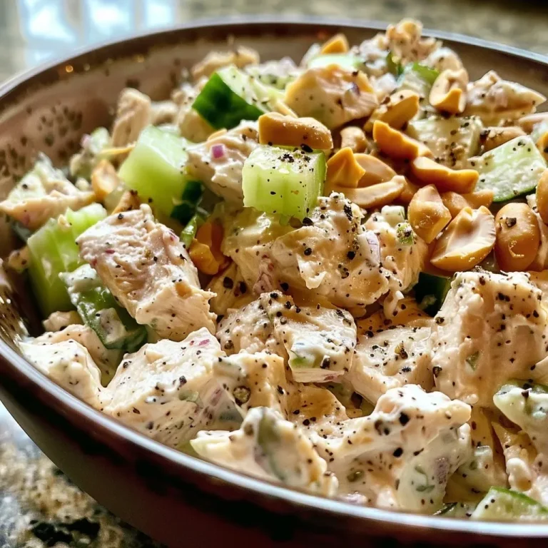 ['Close-up of creamy Greek yogurt chicken salad with cashews and celery.', 'Side view of a vibrant chicken salad featuring Greek yogurt and cottage cheese.', 'Juicy chicken salad displayed in a bowl, highlighting fresh ingredients and creamy texture.', 'Detailed shot of high-protein chicken salad, showcasing diced chicken, cashews, and herbs.']