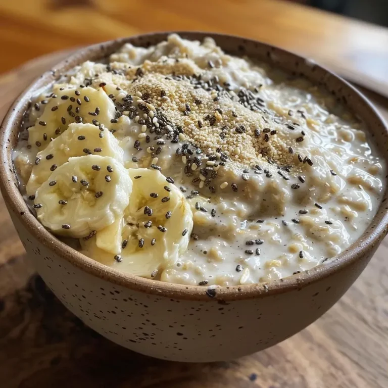 ['Close-up view of high protein overnight oats with chia seeds and vanilla protein powder.', 'Bowl of overnight oats featuring rolled oats, milk, and a sprinkle of chia seeds.', 'Side view of a creamy high protein overnight oats topped with fresh ingredients.', 'Detailed shot of overnight oats showcasing texture and ingredient layers.']