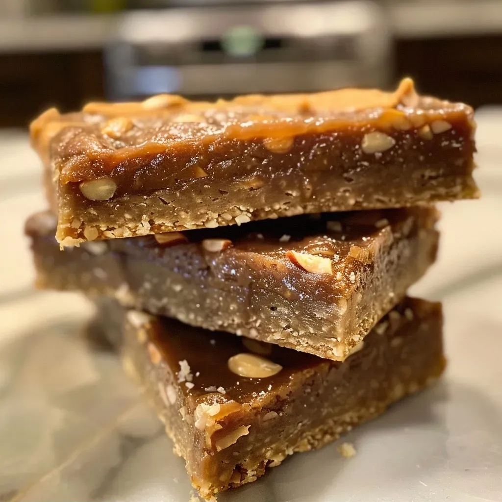 Close-up of low carb protein bars with a smooth texture.
