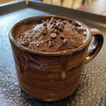 ['Close-up of a moist protein mug cake in a white mug, rich in chocolate flavor.', 'Side view of a fluffy protein mug cake topped with chocolate sprinkles in a colorful mug.', 'Juicy protein mug cake overflowing from a ceramic cup, showcasing its decadent texture.', 'Delicious protein mug cake in a rustic-style mug, with cocoa powder sprinkled on top.']