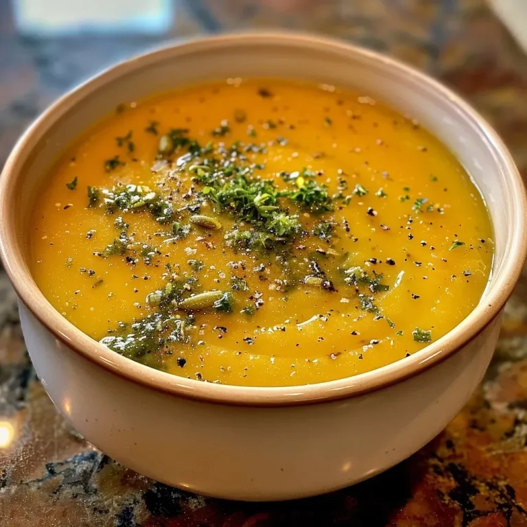 ['A close-up view of creamy pumpkin soup in a meal prep container.', 'A side view of vibrant orange pumpkin soup in a glass container with fresh herbs.', 'A delicious bowl of pumpkin soup, showcasing its rich texture and color, ready for meal prep.', 'A detailed shot of a serving of pumpkin soup with visible chunks of vegetables, prepared for freezing.']