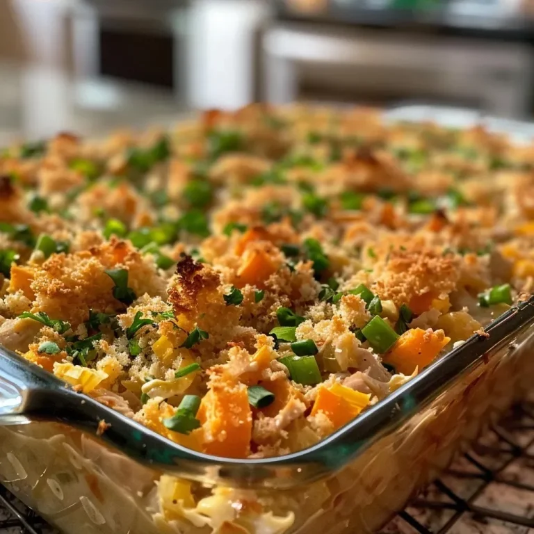 ['Close-up view of a baked Sweet Potato Tuna Casserole with a golden crust.', 'Side angle of a delicious Sweet Potato Tuna Casserole, highlighting the creamy texture.', 'Juicy Sweet Potato Tuna Casserole displayed with visible layers of sweet potatoes and tuna.', 'Detailed image of a steaming Sweet Potato Tuna Casserole with fresh ingredients visible.']