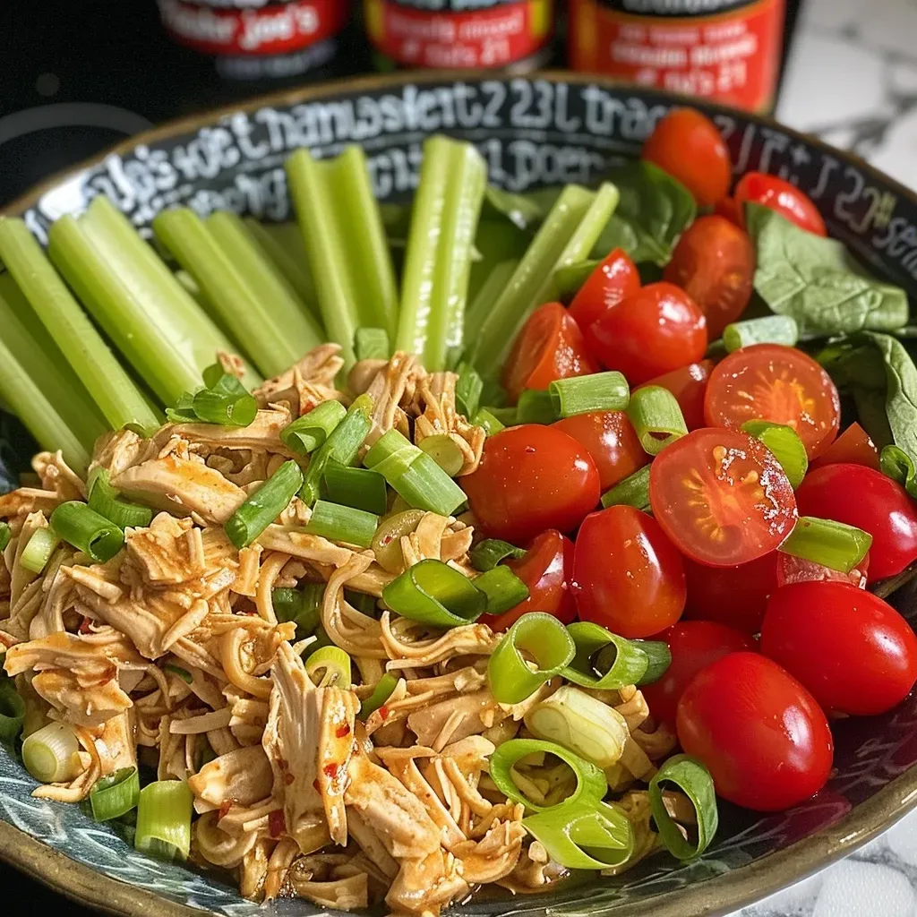 Close-up view of Trader Joe's Harvest Blend Stir-Fry with colorful vegetables and chicken.