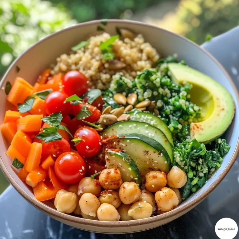 ['Close-up of a colorful Zucchini and Chickpea Buddha Bowl with fresh vegetables and herbed yogurt.', 'Side view of a Buddha Bowl featuring chickpeas, zucchini, and various vegetables topped with yogurt.', 'Zoomed-in shot of a vibrant veggie-packed Buddha Bowl with chickpeas and a sprinkle of seeds.', 'A deliciously arranged Zucchini and Chickpea Buddha Bowl filled with fresh ingredients and herbs.']