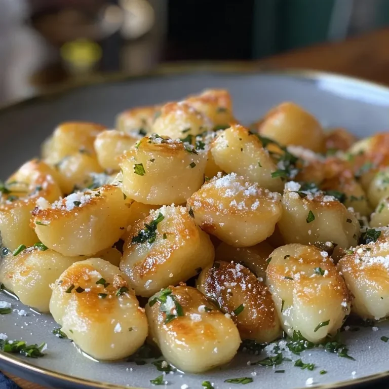Close-up view of juicy homemade potato gnocchi, showing smooth texture and light golden color.