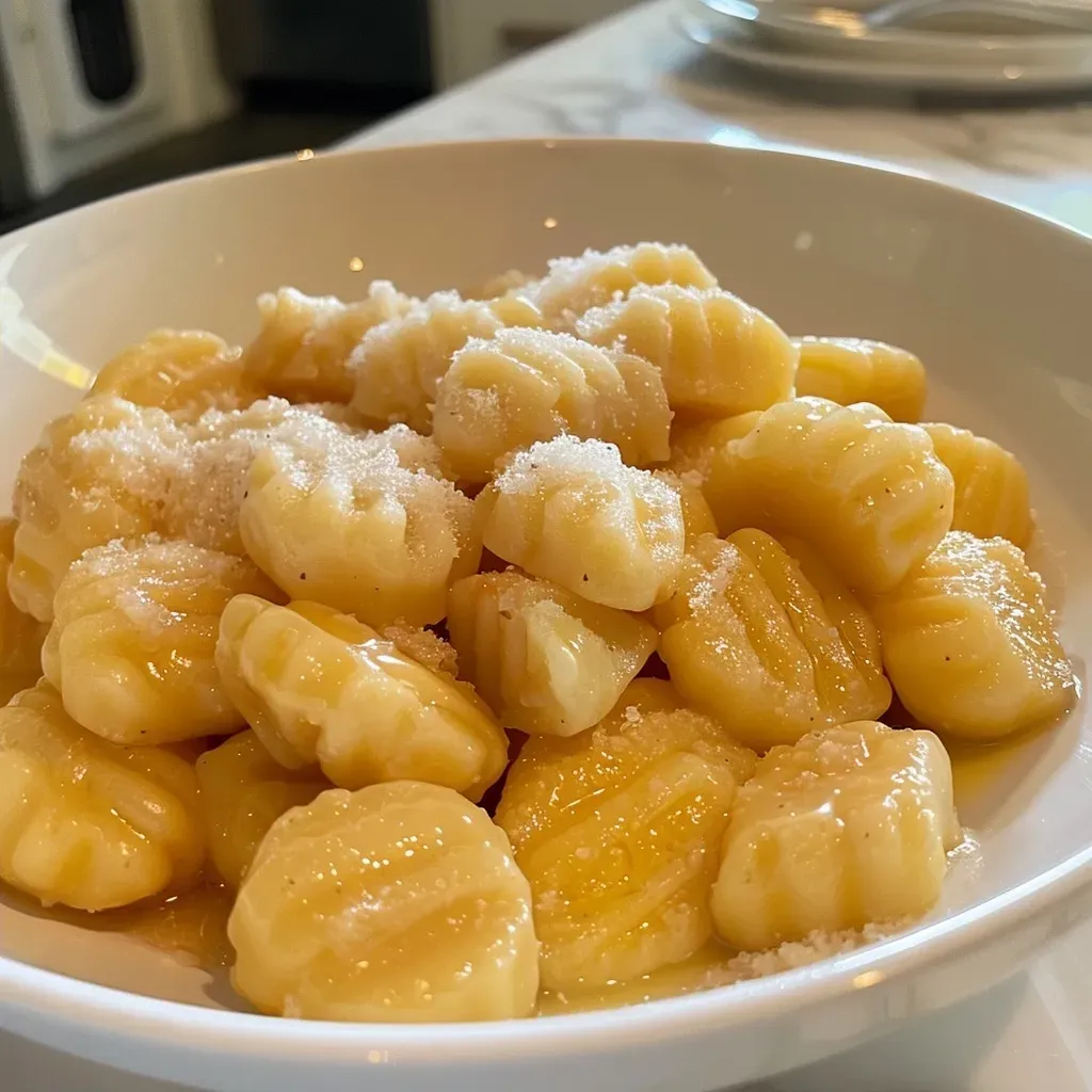 Juicy homemade gnocchi arranged neatly, showcasing their fluffy texture and light color.