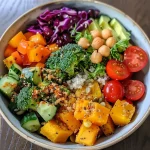 Colorful Rainbow Buddha Bowl for Kids with vibrant vegetables and quinoa.