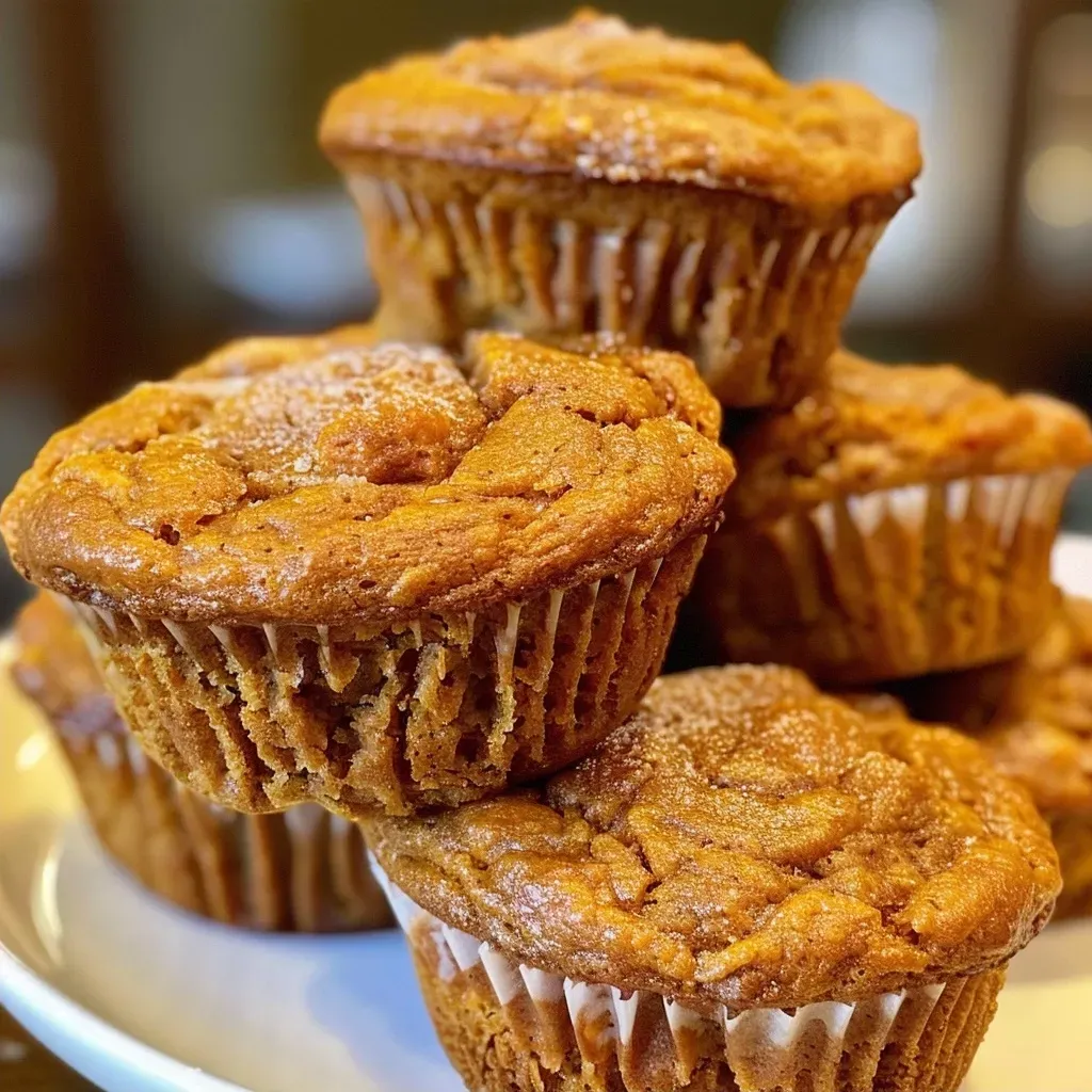 Side view of freshly baked sweet potato muffins showcasing their airy crumb.