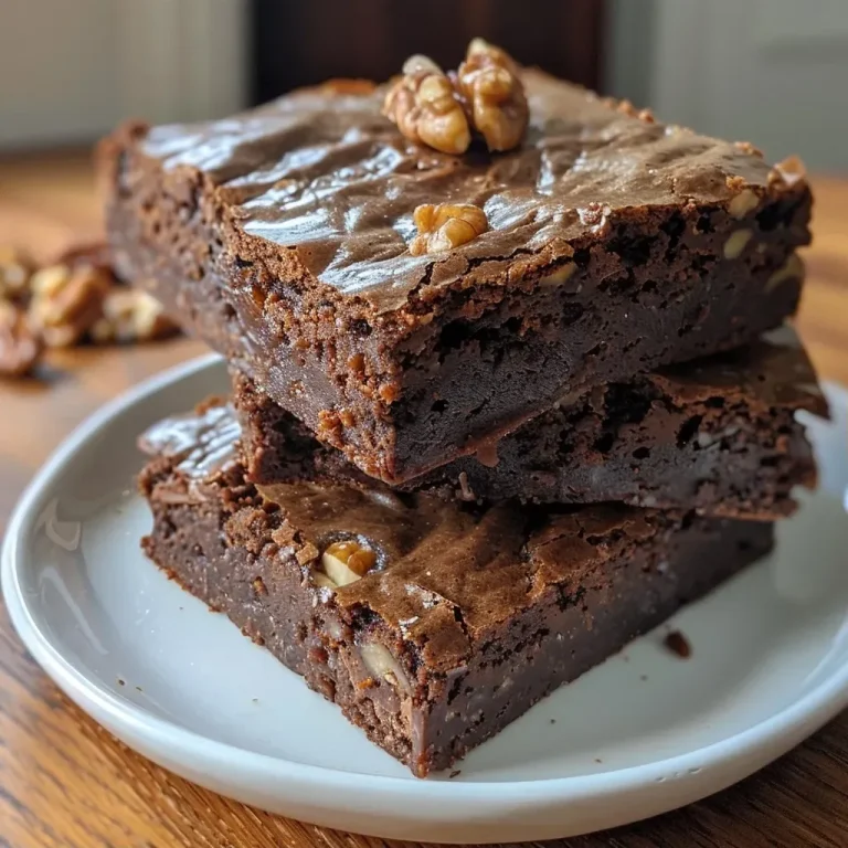 Close-up view of vegan gluten-free brownies with walnuts and chocolate chips.